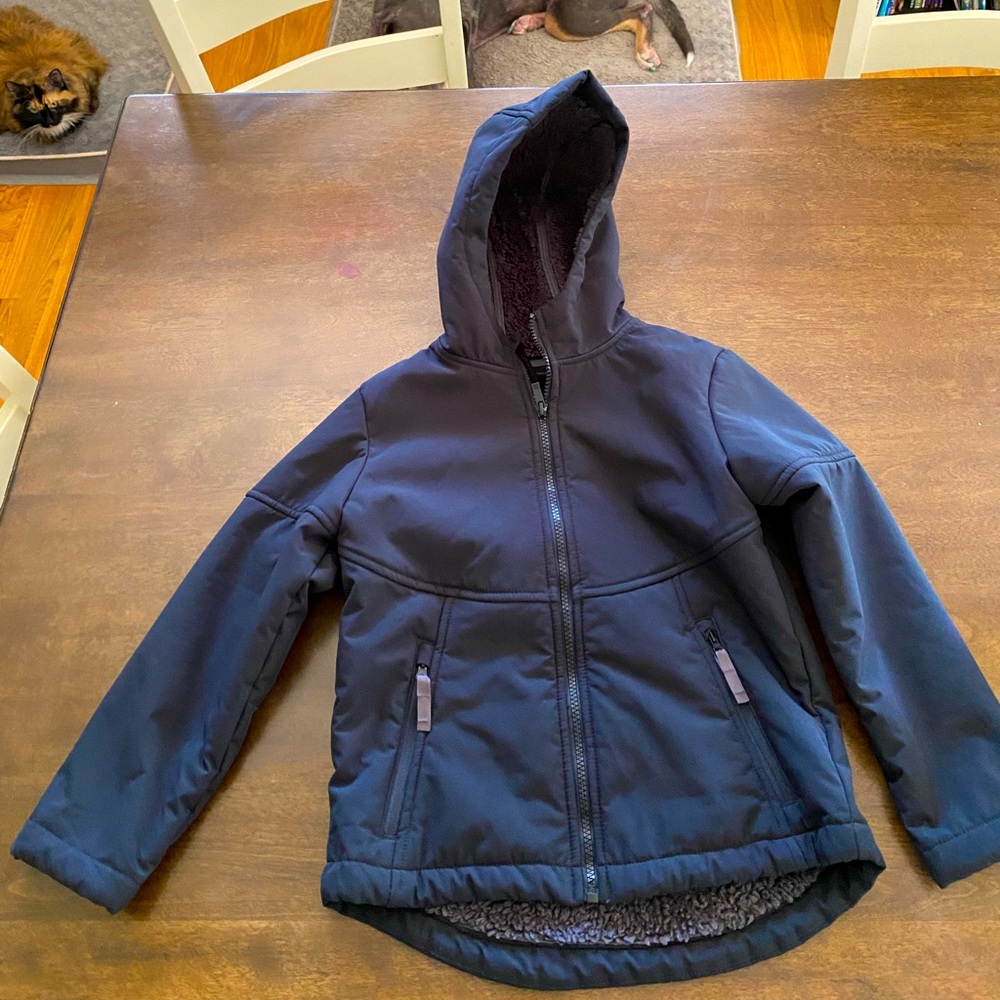 All in Motion Boys Softshell Sherpa Jacket Grey Size Small 6/7 Hooded